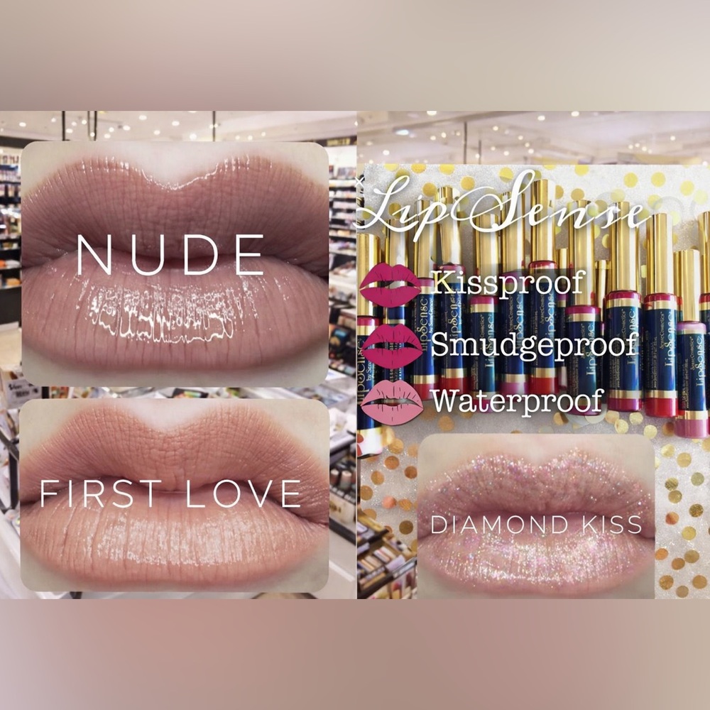 SeneGence LipSense Gloss - Nude, First Love, Diamond Kiss